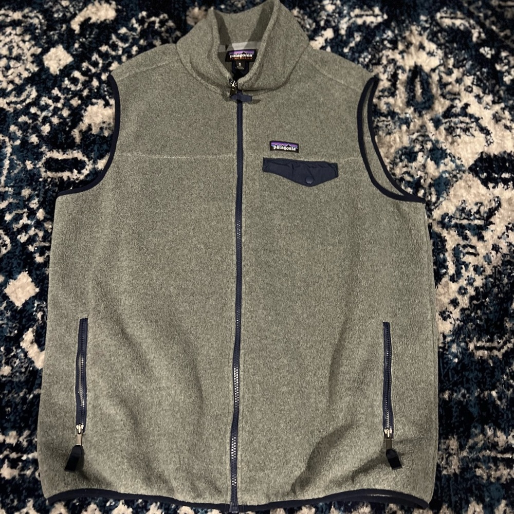 Patagonia snap tee synchilla fleece vest forge grey blue XL